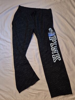 NWOT PINK Victoria's Secret Black Marled Sweatpants with Side Logo